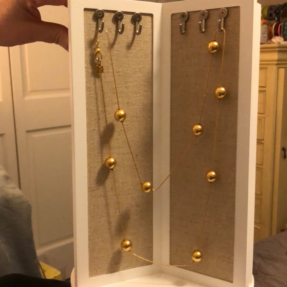 Anne Klein long gold ball necklace